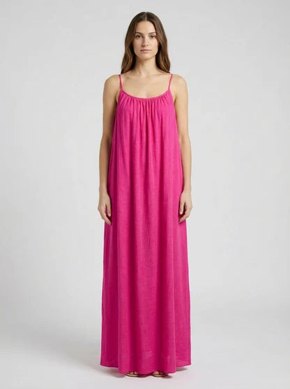 Stunning Backless Maxi Dress - Pink