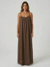Stunning Backless Maxi Dress - Brown
