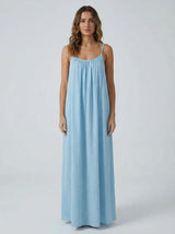 Stunning Backless Maxi Dress - Sky Blue