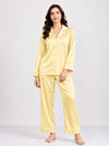 Plain Silk Night Suit - Butter
