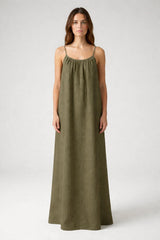 Stunning Backless Maxi Dress - Olive