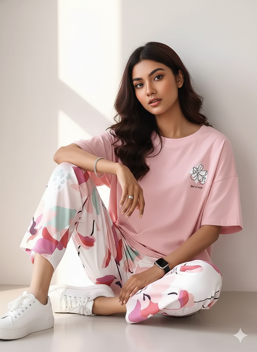 Pink But Printed - PJ Suit
