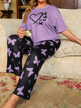 Purple Butterfly Printed - PJ Suit