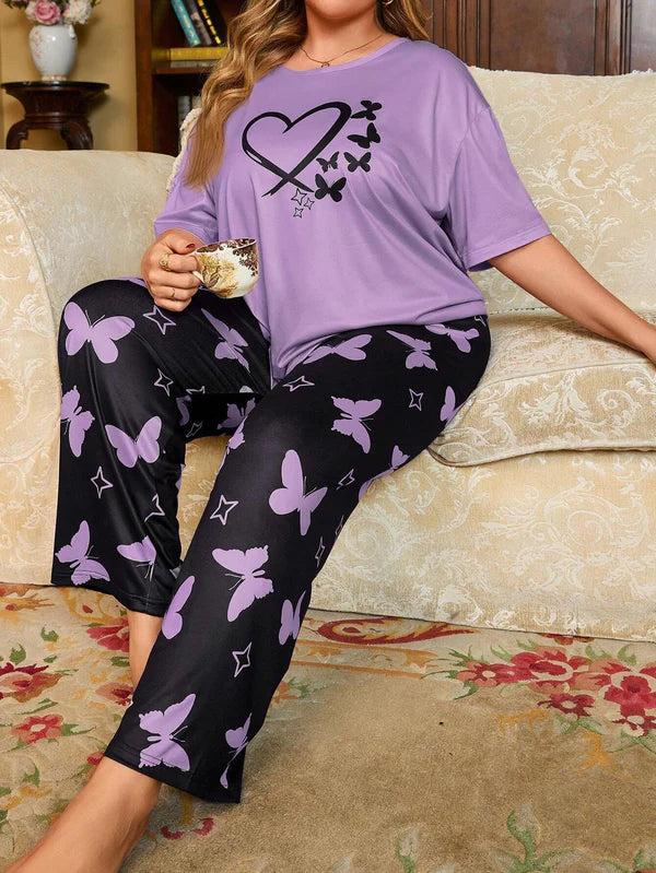 Purple Butterfly Printed - PJ Suit