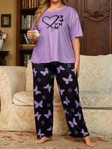Purple Butterfly Printed - PJ Suit