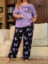 Purple Butterfly Printed - PJ Suit