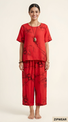 HN Red Ring Capri Printed - PJ Suit