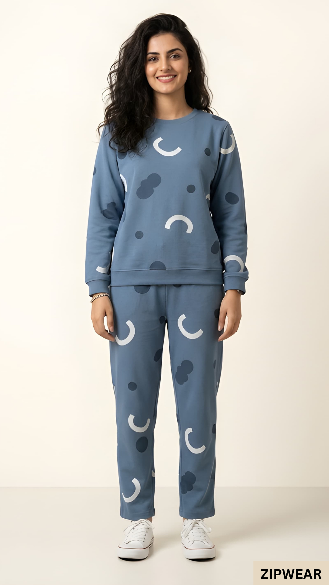 Moon Printed Blue - PJ Suit