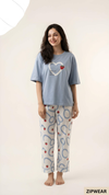 Strawberry Heart Sky Blue - PJ Suit - P11
