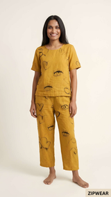 Yellow Ring Capri Printed - PJ Suit