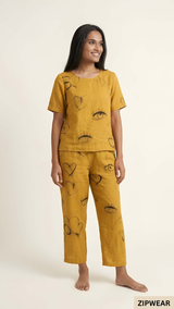 Yellow Ring Capri Printed - PJ Suit