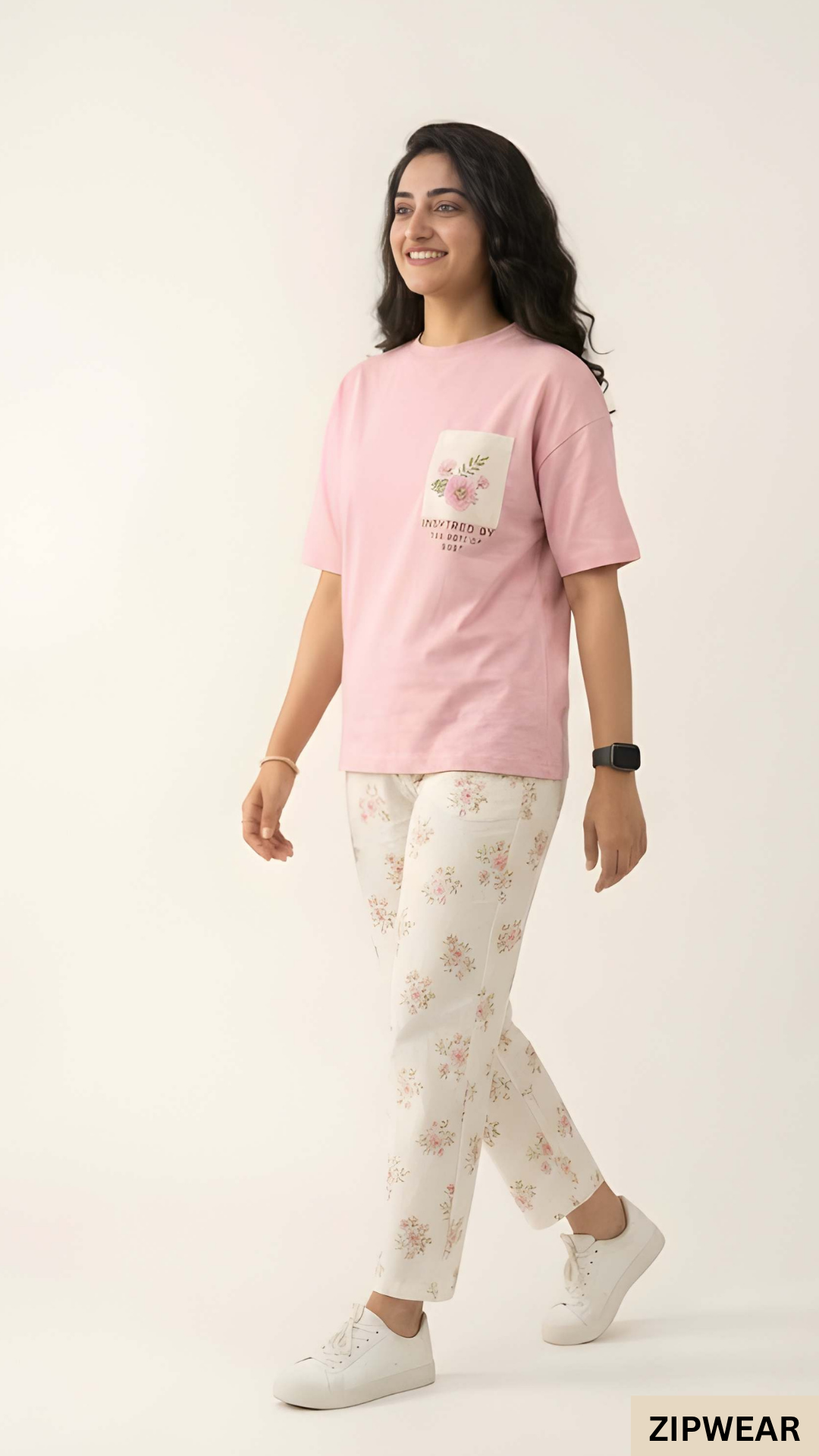 Pink Pocket Print - PJ Suit