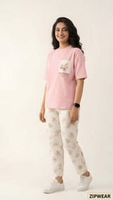 Pink Pocket Print - PJ Suit