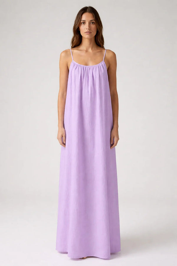 Stunning Backless Maxi Dress - Lilac