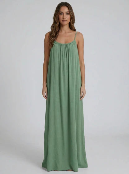 Stunning Backless Maxi Dress - Light Green
